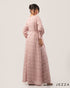 Brocade Long Sleeve Round Neck Dress 62221